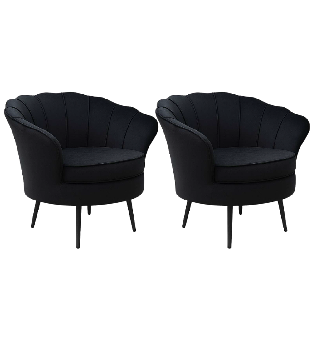 Pack 2 Poltronas Ostra Black