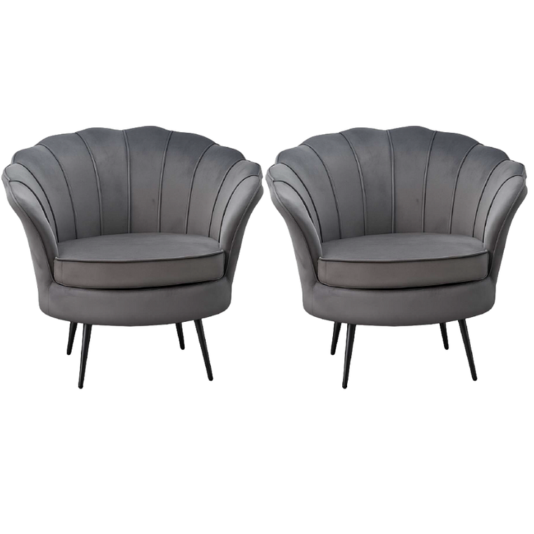 Pack 2 Poltronas Ostra Black 3