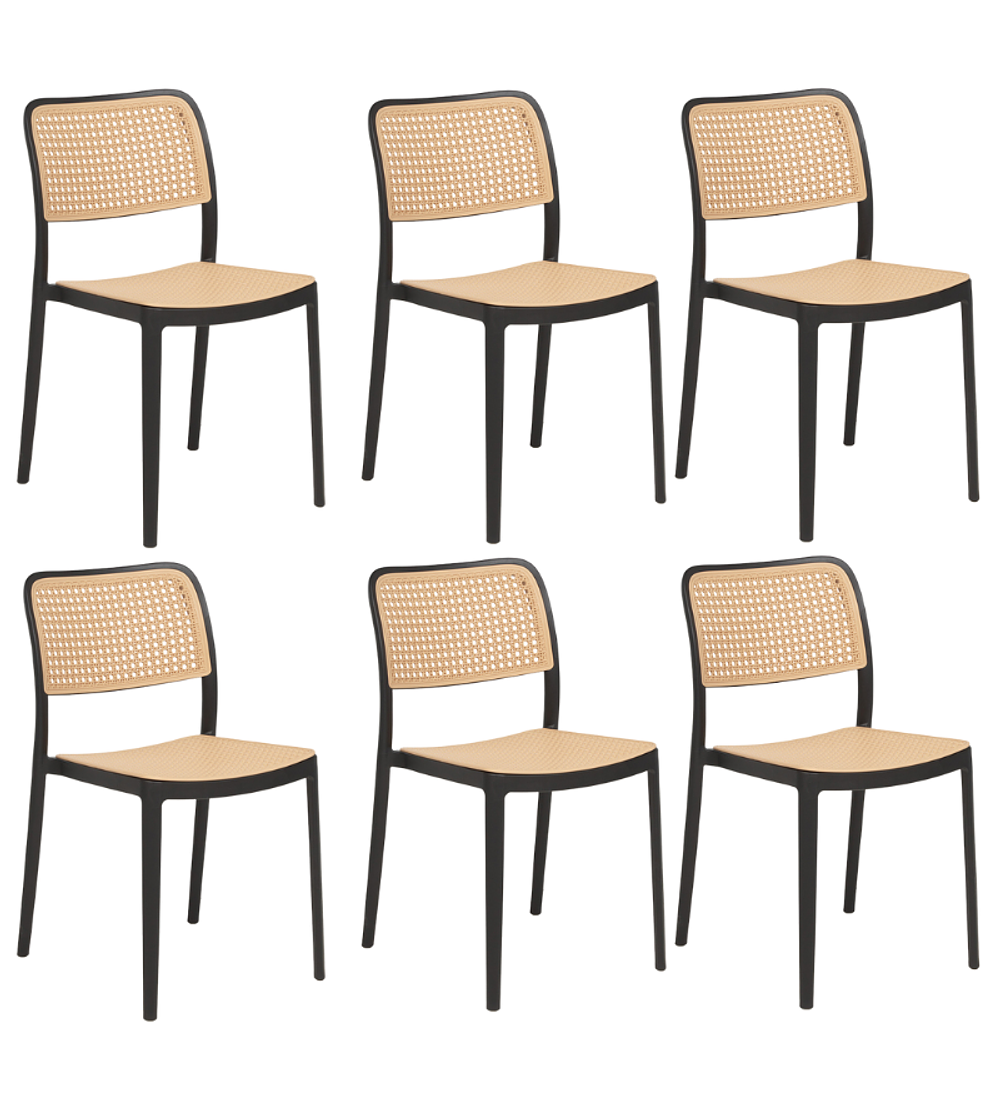 Pack 6 Sillas Delta Brown de terraza 