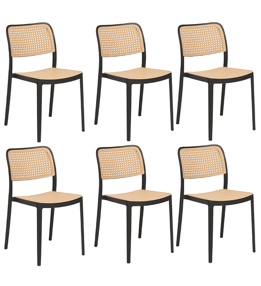 Pack 6 Sillas Delta Brown de terraza 