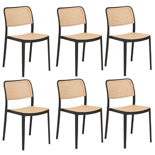 Pack 6 Sillas Delta Brown de terraza 