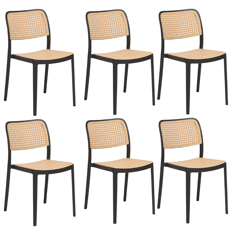 Pack 6 Sillas Delta Brown de terraza  1