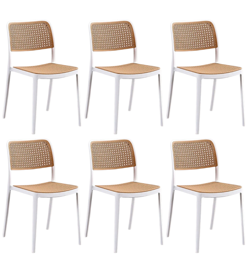 Pack 6 Sillas Delta Brown de terraza 