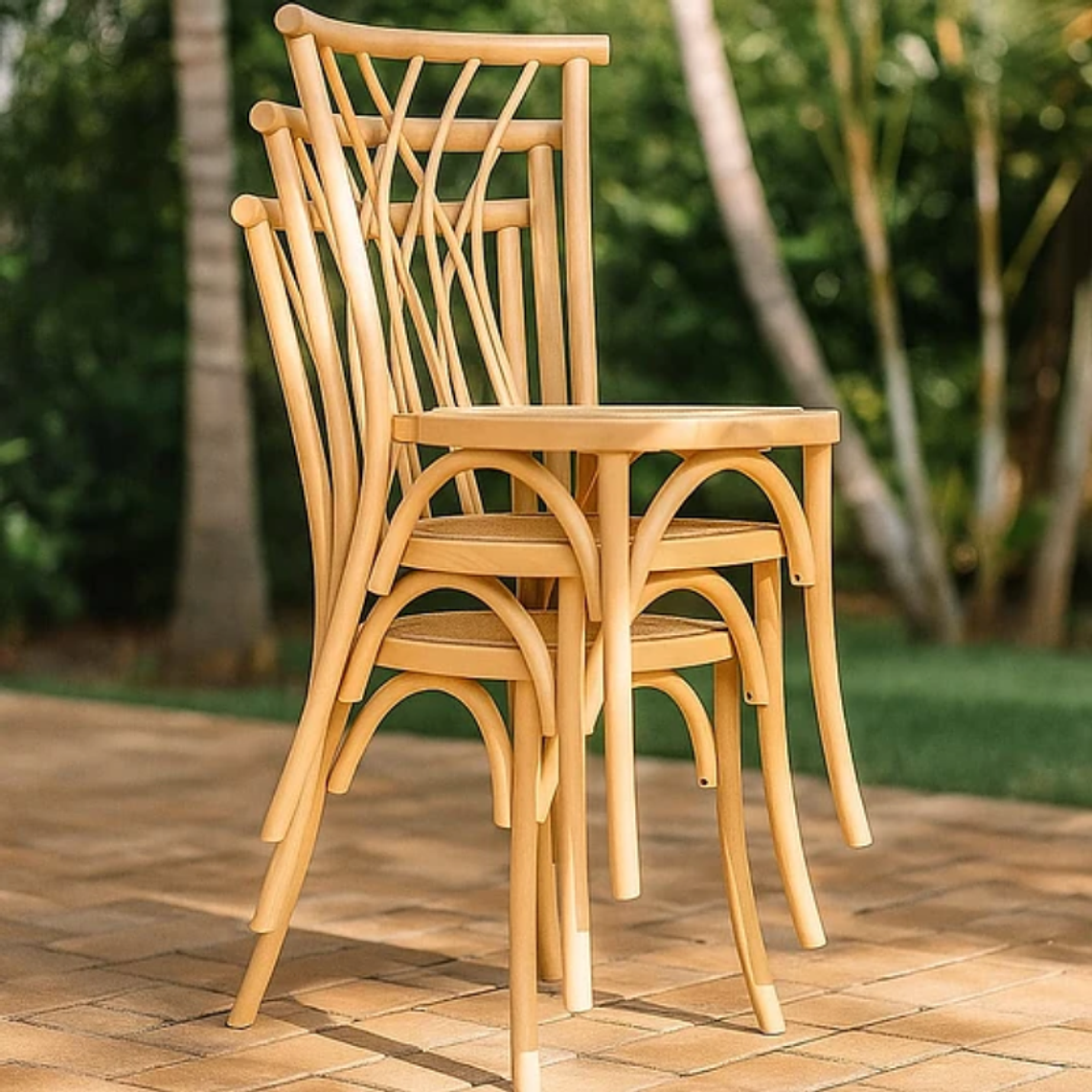 Pack 6 Sillas Alpes Madera Rattan 6