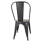 Pack 6 Sillas Tolix Negra con asiento madera oscura - Miniatura 6
