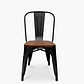 Pack 6 Sillas Tolix Negra con asiento madera oscura - Miniatura 4