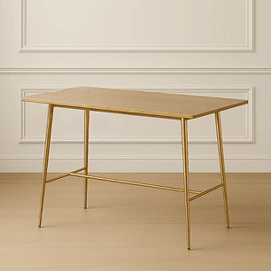 Mesa bar Alta madera Gold 120x60 cm