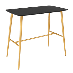 Mesa bar Alta negra Gold 120x60 cm