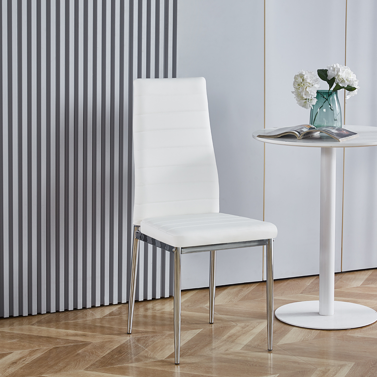 Comedor Massachusetts Silver redondo vidrio 100 cm con 4 Sillas Dining Silver 3