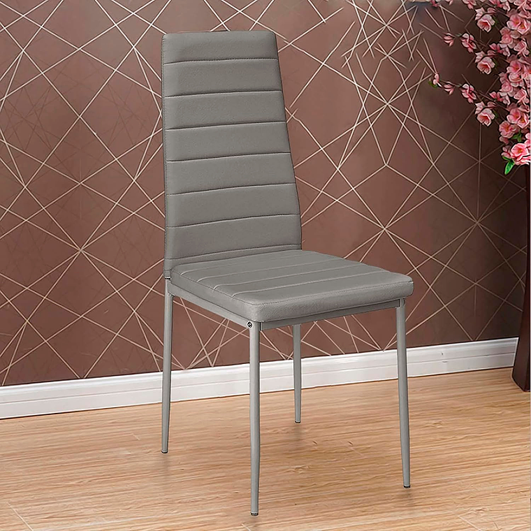 Comedor Massachusetts Silver redondo vidrio 100 cm con 4 Sillas Dining Silver 13