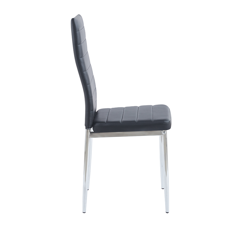 Comedor Massachusetts Silver redondo vidrio 120 cm con 4 Sillas Dining Silver 10