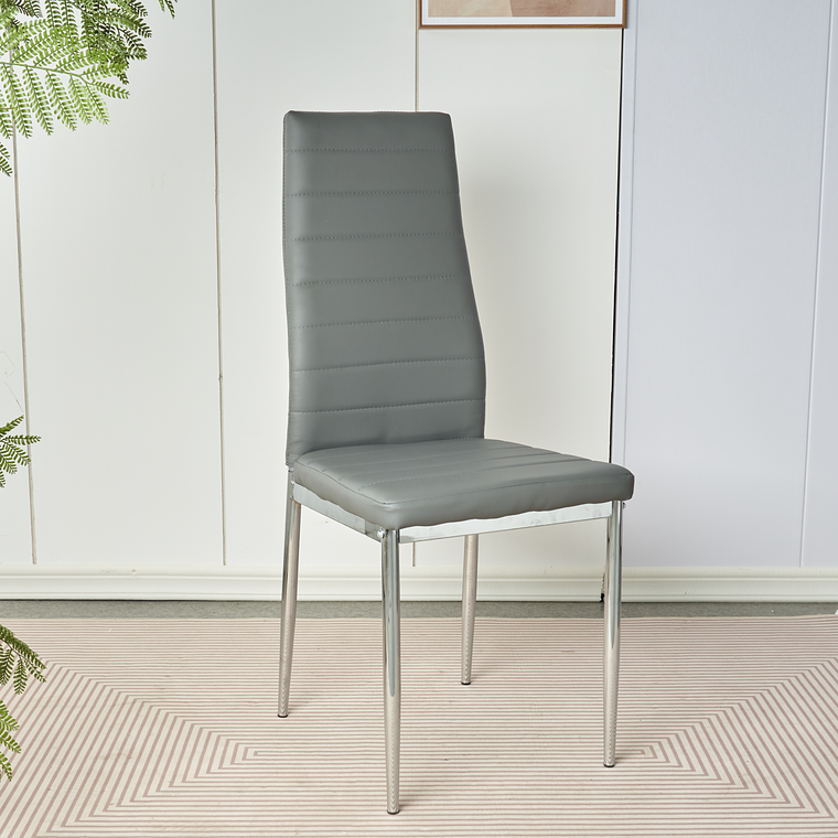 Comedor Massachusetts Silver redondo vidrio 120 cm con 4 Sillas Dining Silver 14