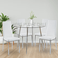 Comedor Massachusetts Silver redondo vidrio 120 cm con 4 Sillas Dining Silver - Miniatura 1
