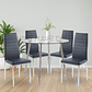 Comedor Massachusetts Silver redondo vidrio 120 cm con 4 Sillas Dining Silver - Miniatura 2