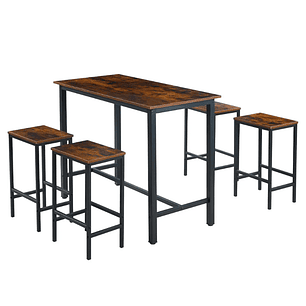 Set de Comedor para Cocina con 4 Taburetes Pisos - Estilo Industrial (Incluye Taburetes)