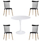 Comedor Selfoss redondo blanco 100 cm con 4 Sillas Windsor - Miniatura 2