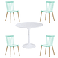 Comedor Selfoss redondo blanco 100 cm con 4 Sillas Windsor - Miniatura 4