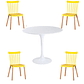 Comedor Selfoss redondo blanco 100 cm con 4 Sillas Windsor - Miniatura 5