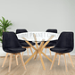 Comedor Quibor redondo vidrio 100 cm con 4 Sillas Tulip Velvet - Miniatura 1