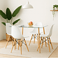 Comedor Oslo rectangular vidrio 120x80 cm con 4 Sillas eames - Miniatura 1
