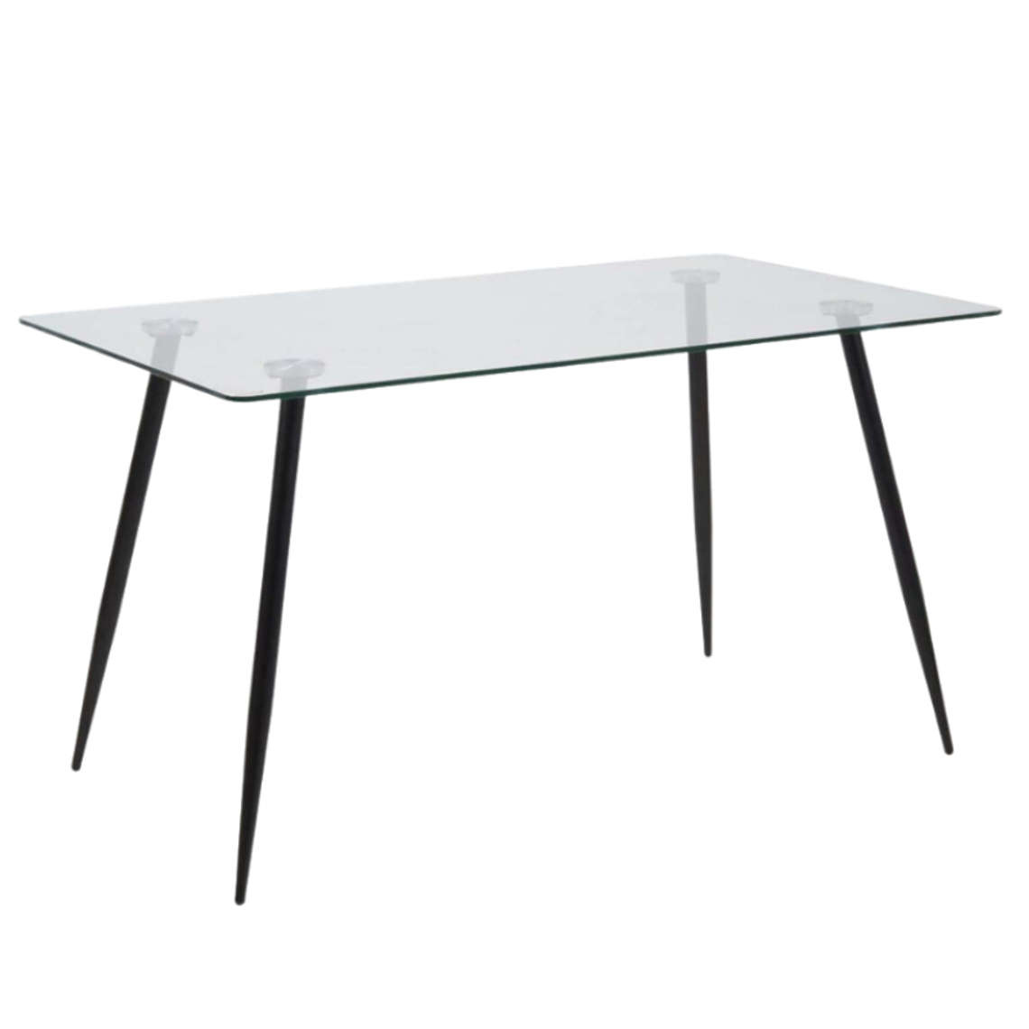 Comedor Pampatar rectangular vidrio 130x80 cm con 4 Sillas Capitone Black terciopelo negra  8