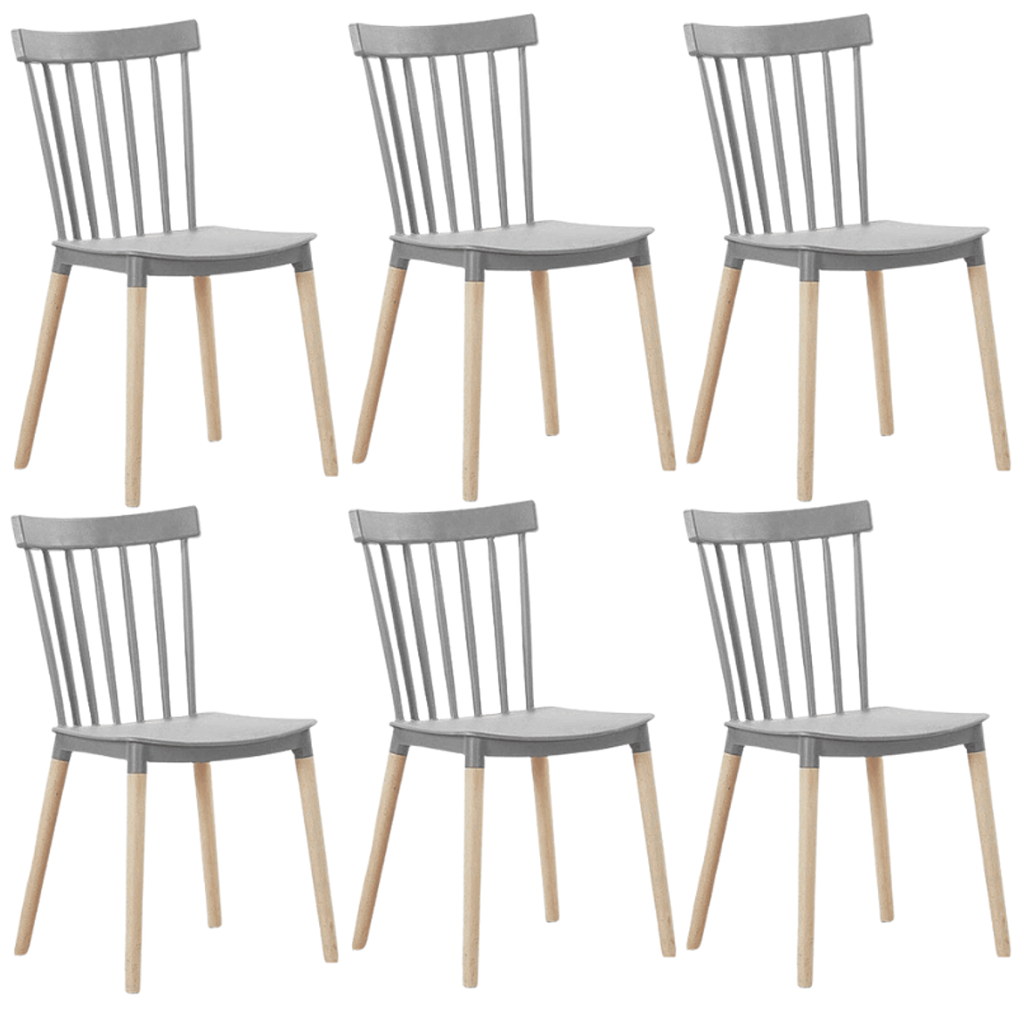 Comedor Valencia rectangular vidro 120x80 cm con 6 Sillas Windsor  4