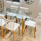 Comedor Valencia rectangular vidro 130x80 cm con 6 Sillas Windsor - Miniatura 2