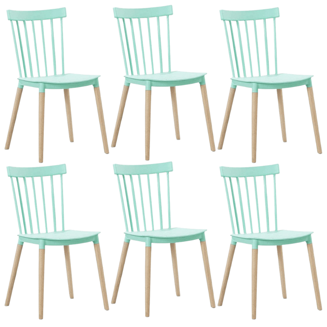 Comedor Valencia rectangular vidro 160x90 cm con 6 Sillas Windsor 5