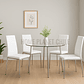 Comedor Massachusetts Silver redondo vidrio 120 cm con 4 Sillas Dining Silver - Miniatura 1