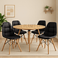Comedor Beirut redondo madera 120 cm con 4 Sillas Buckle - Miniatura 1