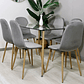 Comedor Nordic rectangular vidrio 120x80 cm con 6 Sillas Spoon terciopelo - Miniatura 1