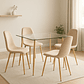 Comedor Nordic rectangular vidrio 130x80 cm con 4 Sillas Spoon Terciopelo - Miniatura 1