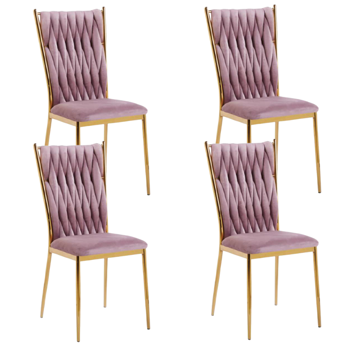 Pack 4 Sillas Luxurious Queen Gold 7