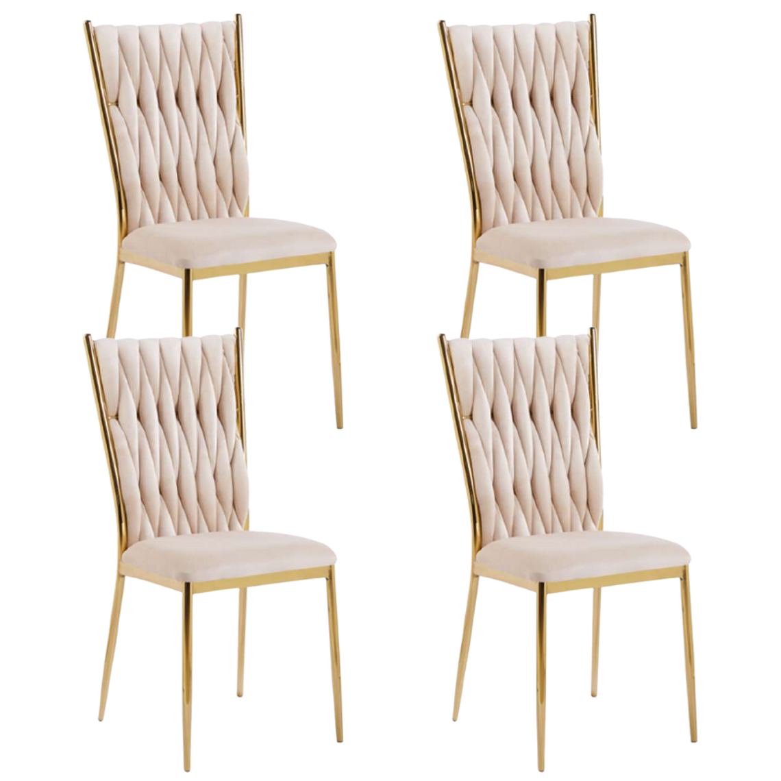 Pack 4 Sillas Luxurious Queen Gold 3