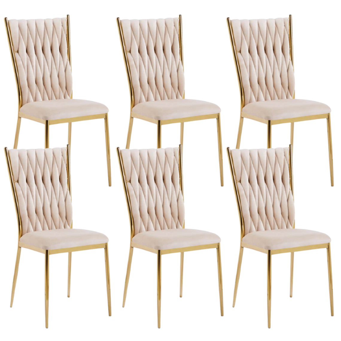 Pack 6 Sillas Luxurious Queen Gold 5