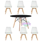 Comedor Denver redondo negro 120 cm con 6 Sillas Tulip - Miniatura 5