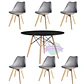 Comedor Denver redondo negro 120 cm con 6 Sillas Tulip - Miniatura 6