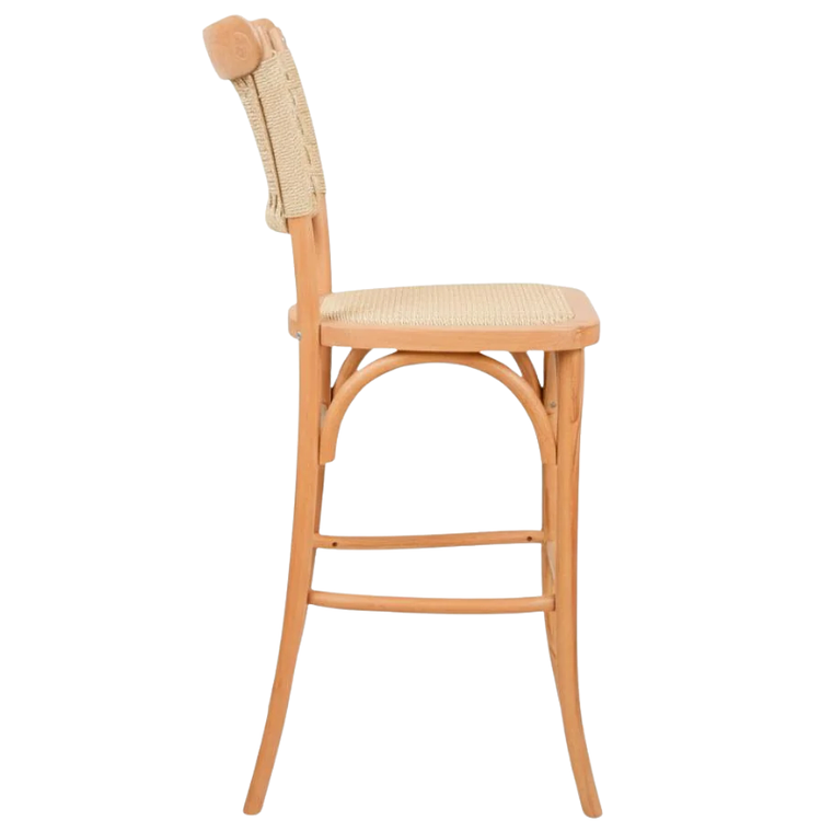 Pack 4 Taburetes Sisal Madera Rattan Natural 5