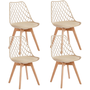 Pack 4 Sillas Tulip Mesh