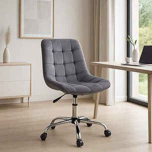Silla de oficina escritorio Capitone Top Silver