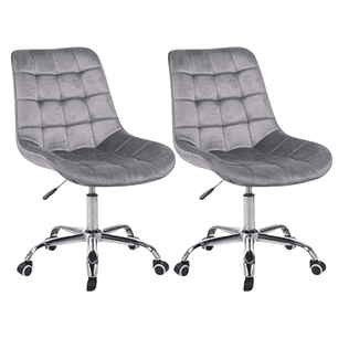 Pack 2 Sillas de oficina escritorio Capitone Top Silver
