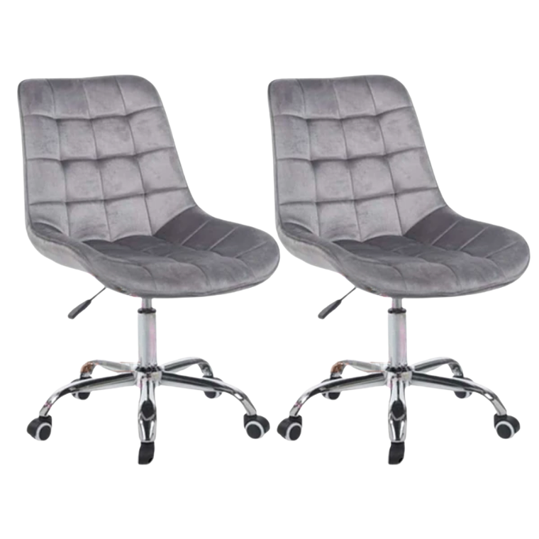 Pack 2 Sillas de oficina escritorio Capitone Top Silver 1