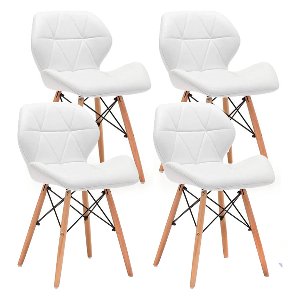 Comedor Holanda redondo blanco 80 cm con 4 Sillas Mariposas Rubik 5