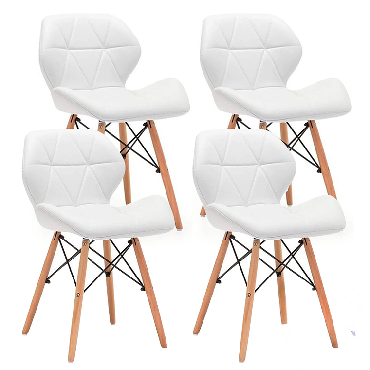 Comedor Holanda redondo blanco 80 cm con 4 Sillas Mariposas Rubik 5