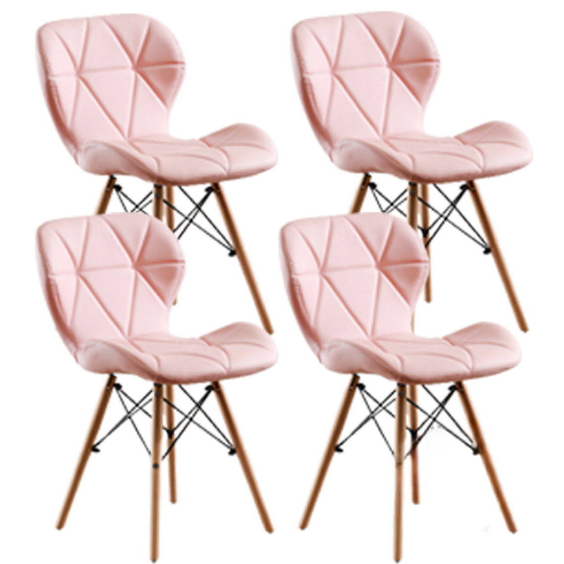 Comedor Holanda redondo blanco 80 cm con 4 Sillas Mariposas Rubik 7