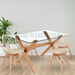 Comedor Catania rectangular vidrio 130x80 cm con 4 Sillas Tulip Mesh - Miniatura 6