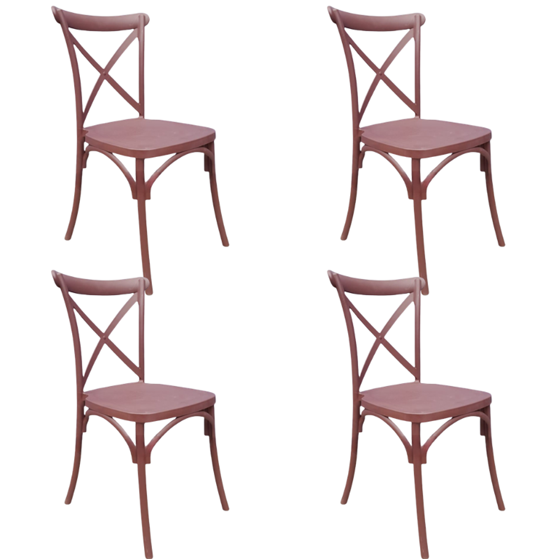 Comedor Turín redondo vidrio 100 cm con 4 Sillas Crossback Danubio  5