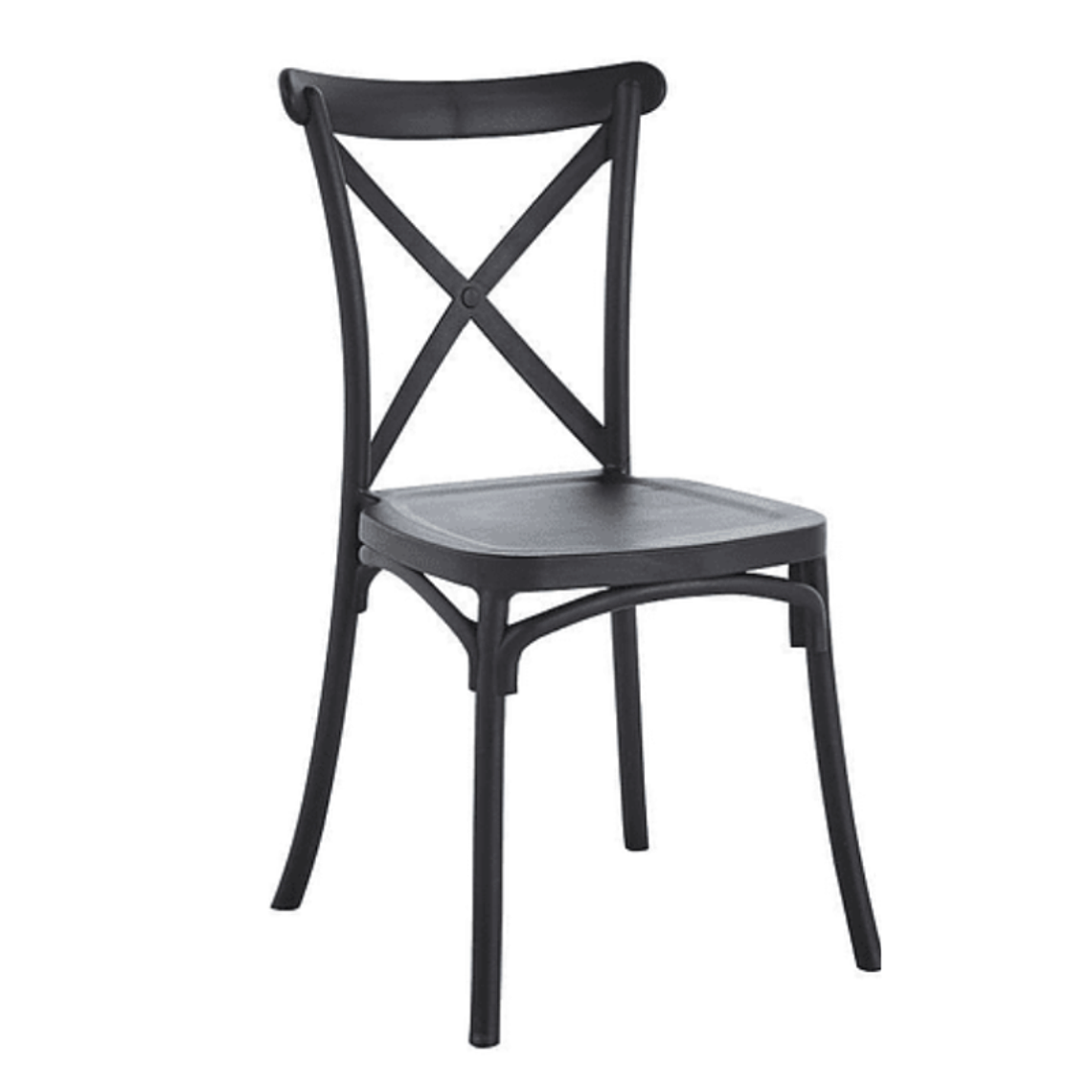 Comedor Turín redondo vidrio 120 cm con 6 Sillas Crossback Danubio 5