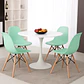 Comedor Siena redondo blanco 100 cm con 4 Sillas Eames - Miniatura 6