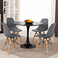Comedor Siena redondo negro 80 cm con 4 Sillas Eames - Miniatura 3